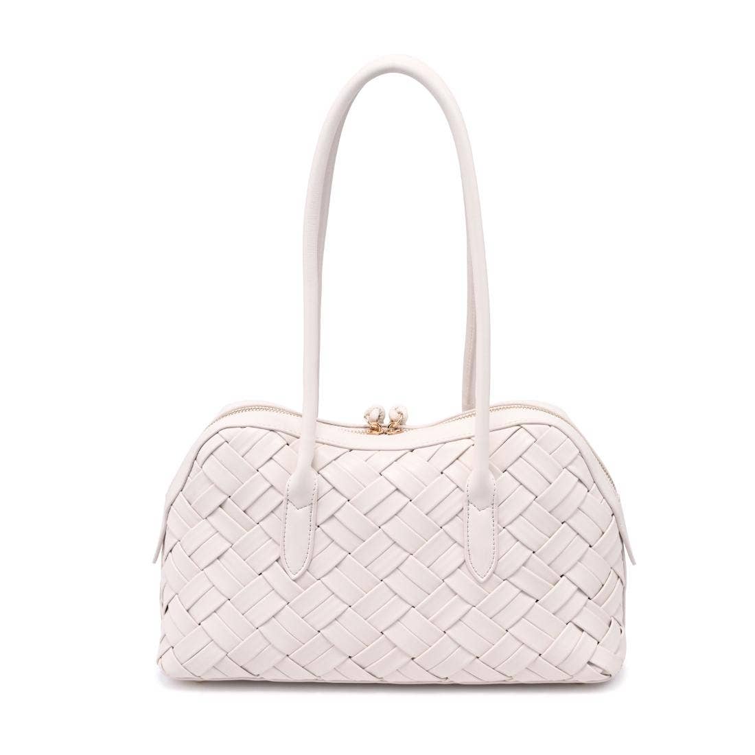 Moda Luxe Lotus Cream Woven  Shoulder Bag