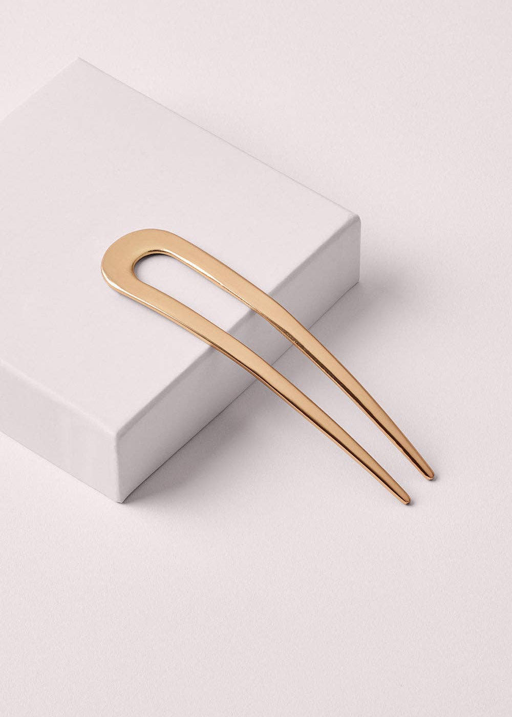 Sleek Chignon French Hair Pin in Gold