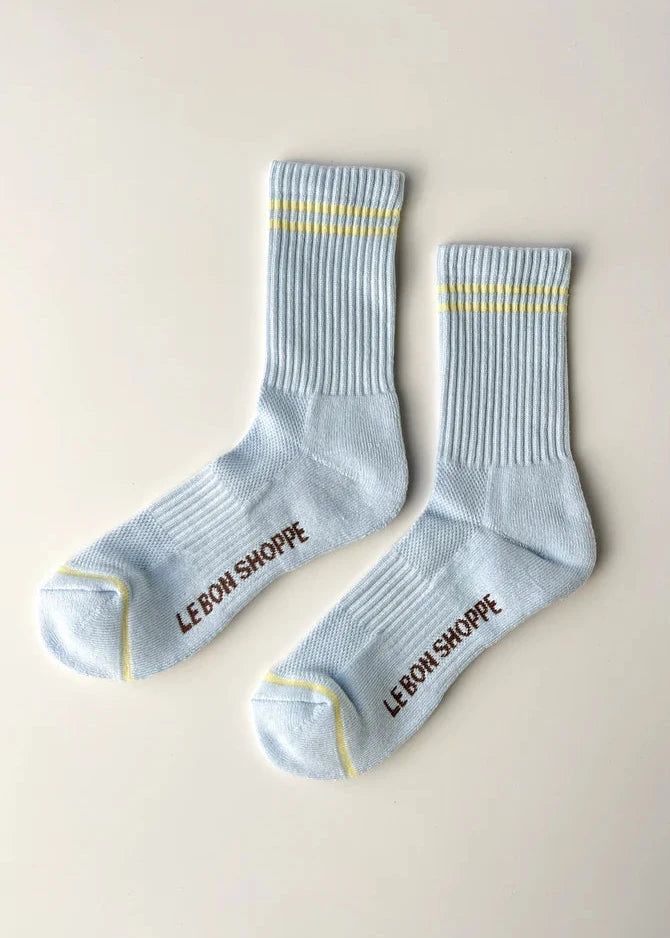 Le Bon Shoppe Boyfriend Socks in Pastel Sky