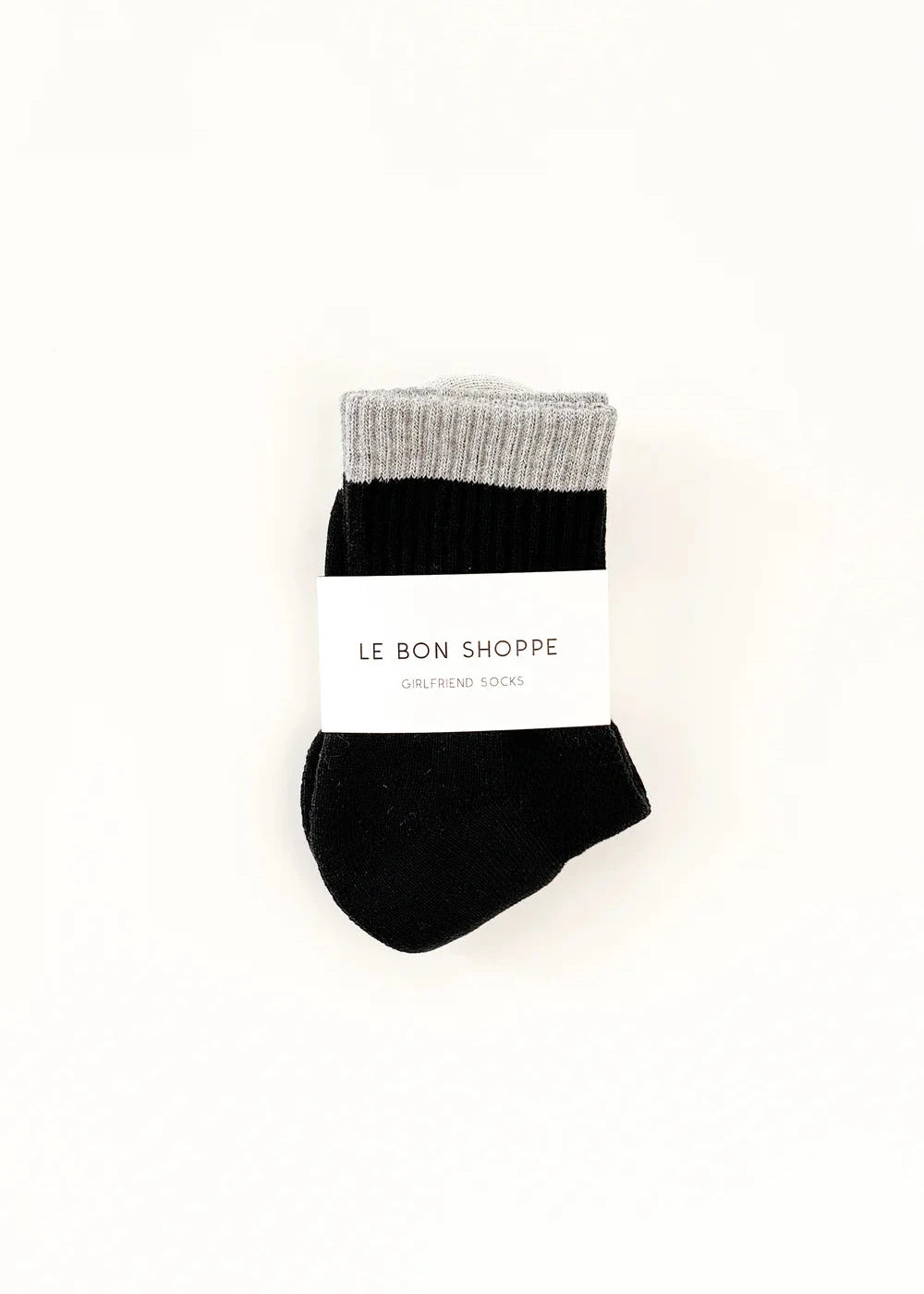 Le Bon Shoppe Color Block Girlfriend Socks in Black & Grey