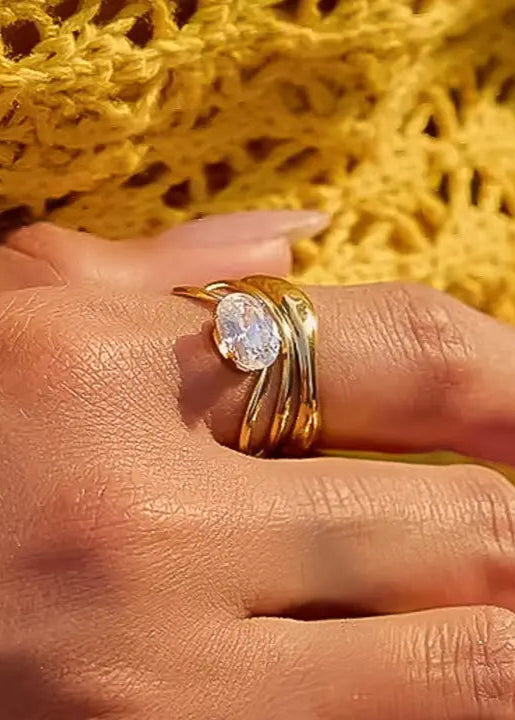 Gloria Abstract Gold Ring