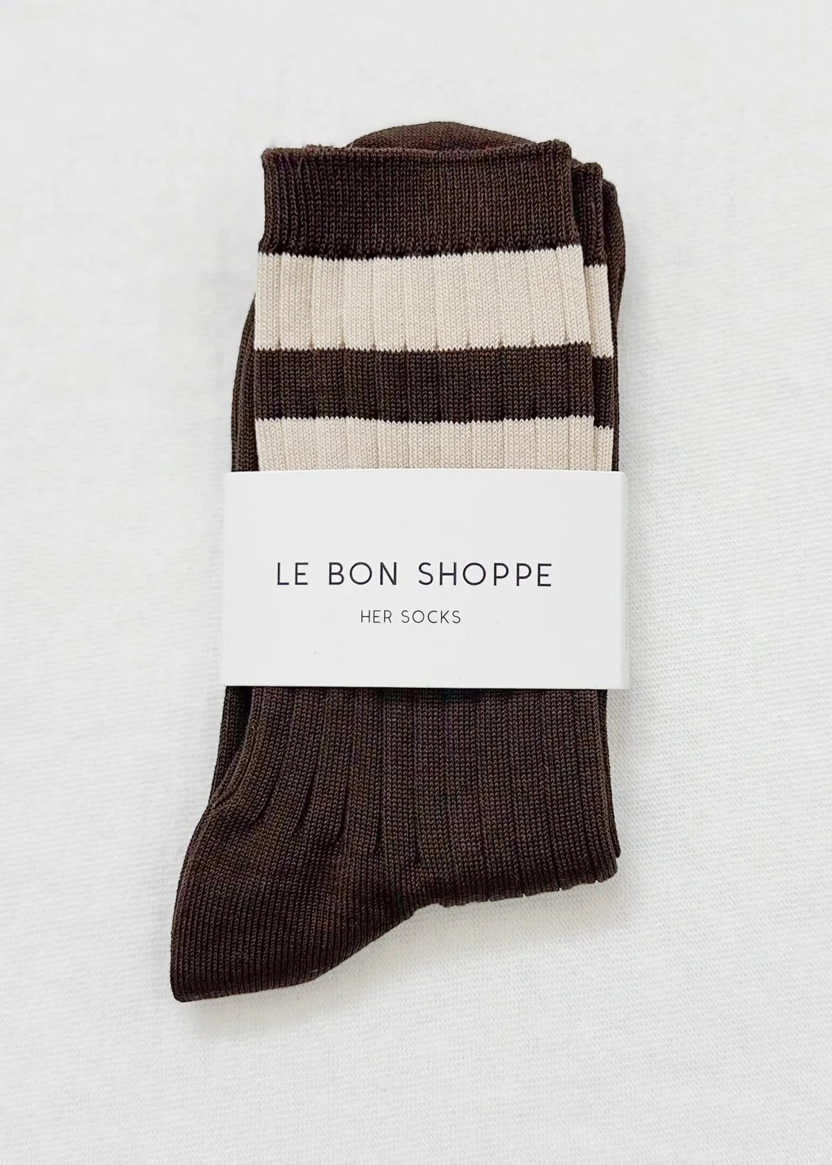 Le Bon Shoppe Her Varsity Socks in Espresso