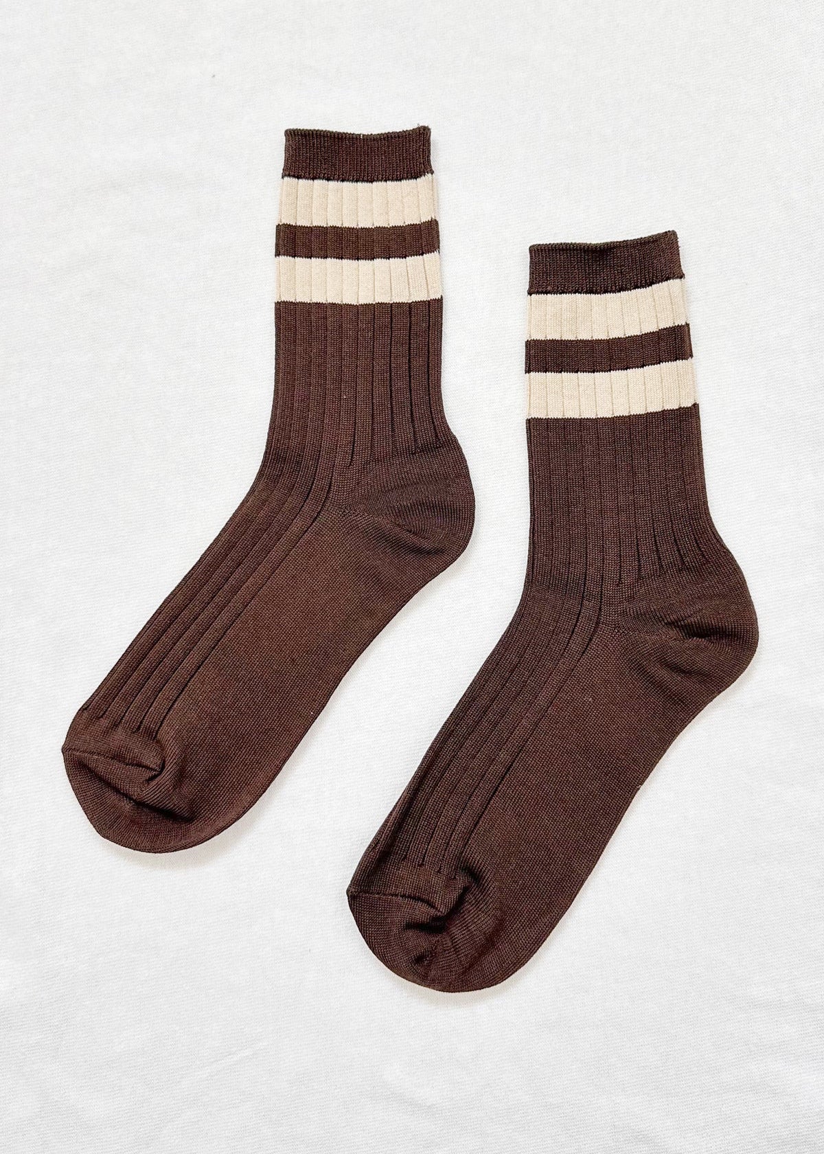 Le Bon Shoppe Her Varsity Socks in Espresso