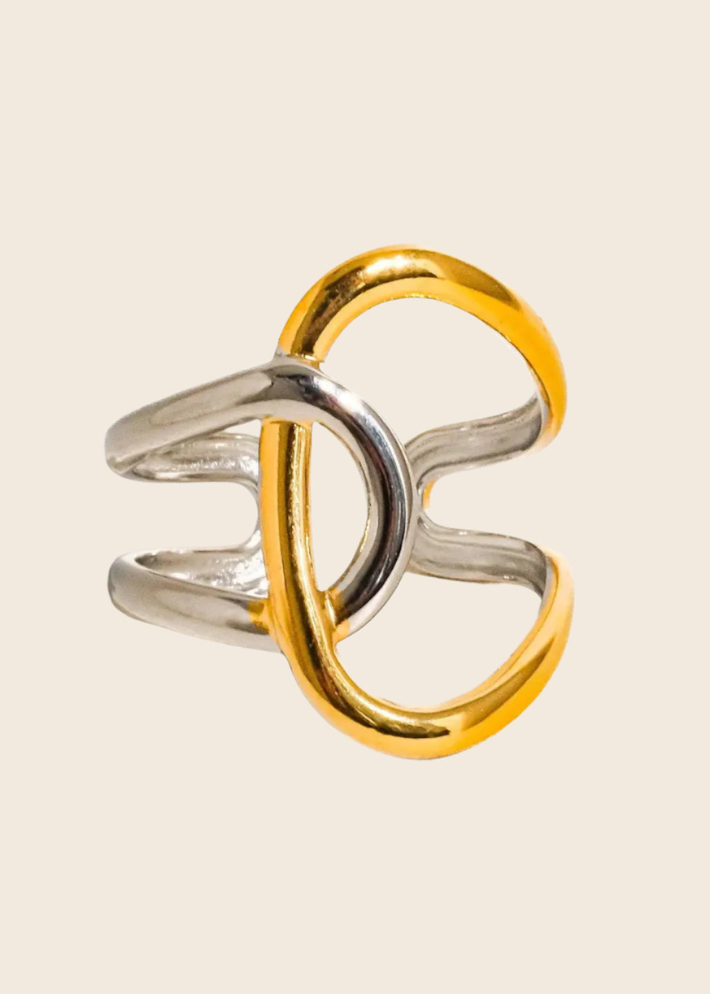 Lior Abstract Two Tone Ring