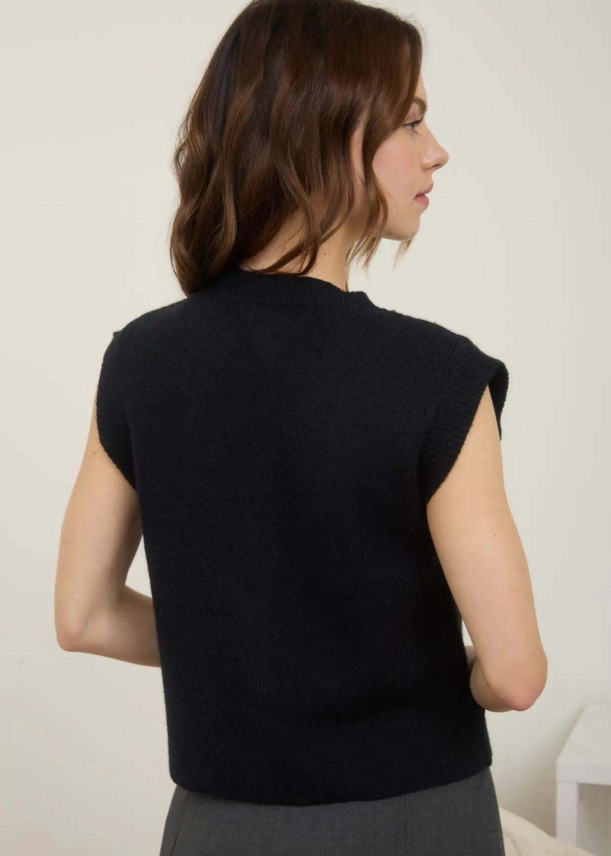 Glenda Gold Button Knit Vest