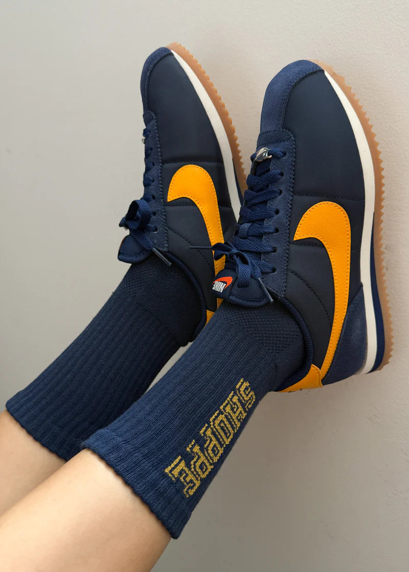 Le Bon Shoppe Preppy Socks in Navy/Gold