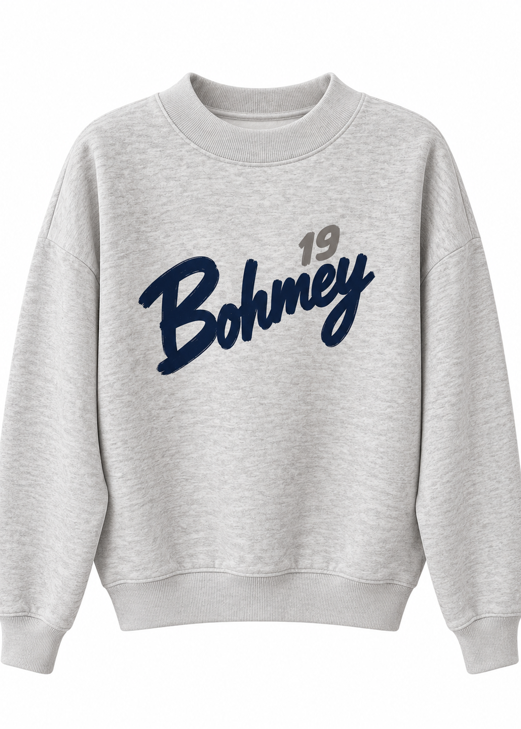 Bohmey Signature Mock Neck — Heather Grey