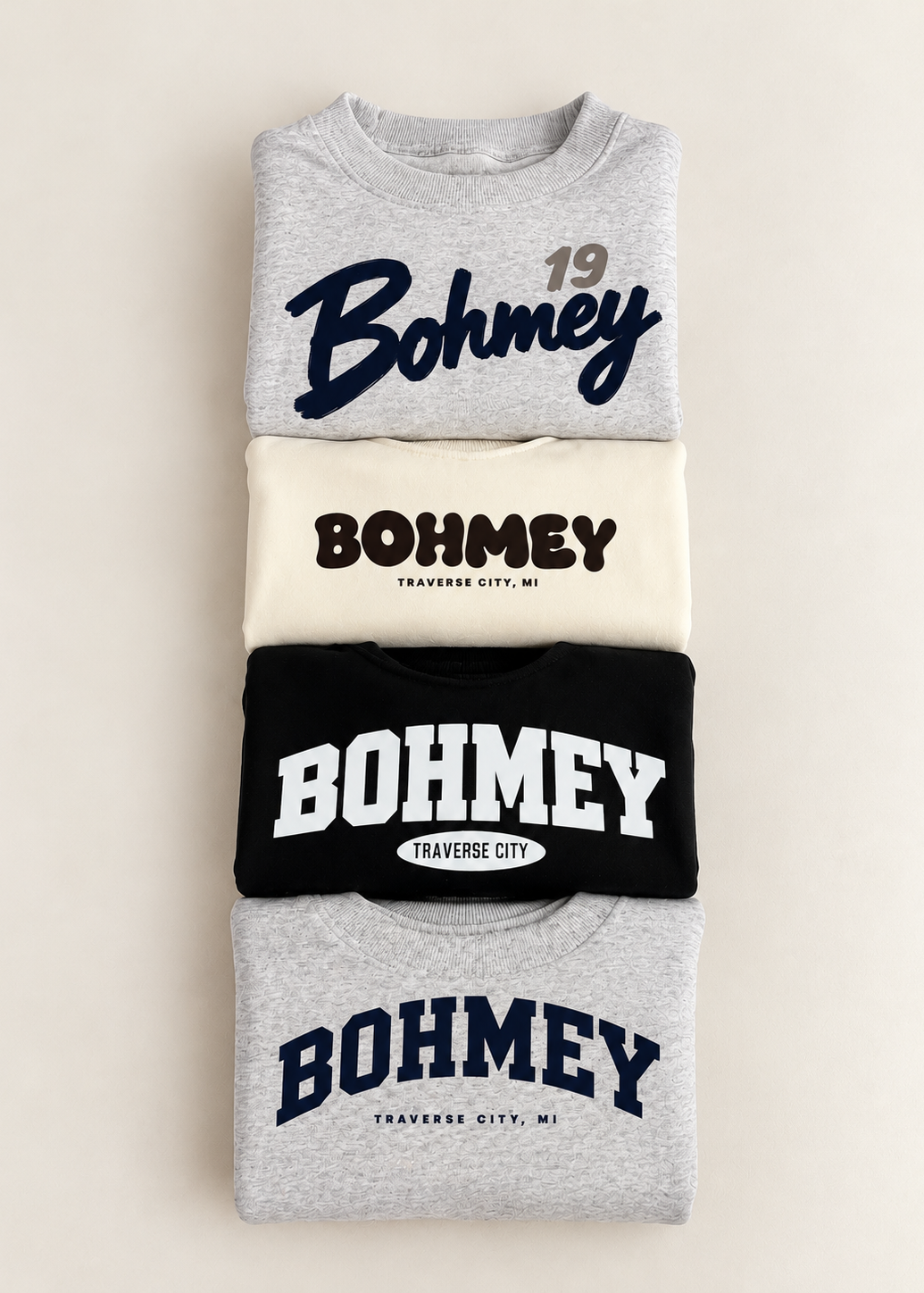 Bohmey Signature Mock Neck — Heather Grey