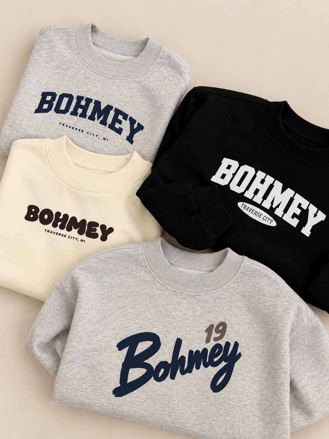 Bohmey Signature Mock Neck — Heather Grey