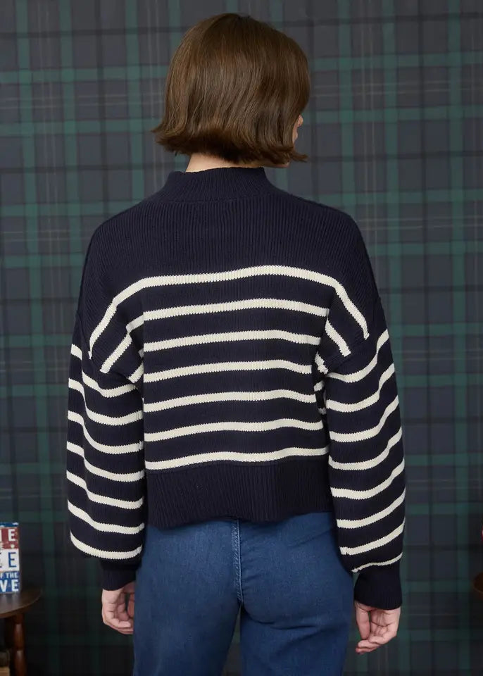 Jackie Striped Mock Neck Sweater