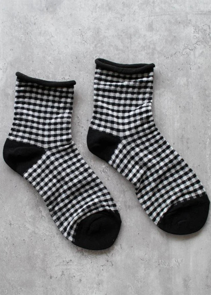 Picnic Mid Crew Socks in Black