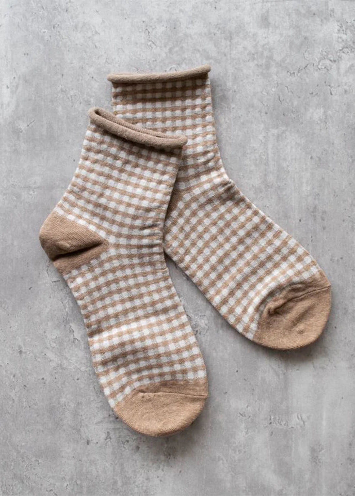 Picnic Mid Crew Socks in Mocha