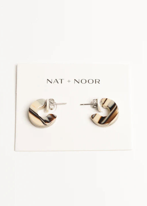 Nat + Noor Mali Hoop Earrings in Eucalyptus