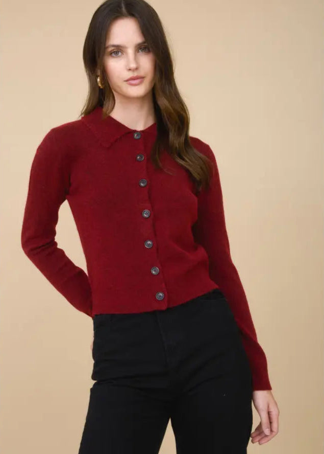 Sally Collared Button Down Cardigan