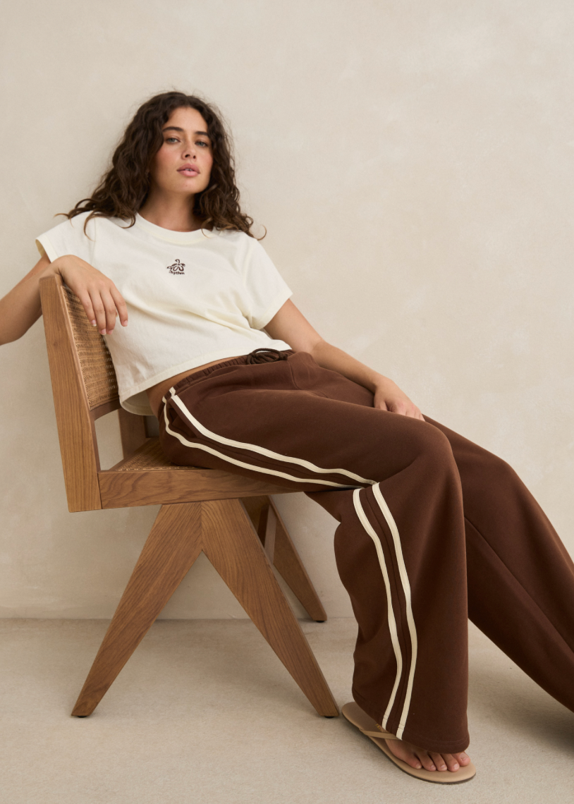 Rhythm Contrast Trackpant in Brown