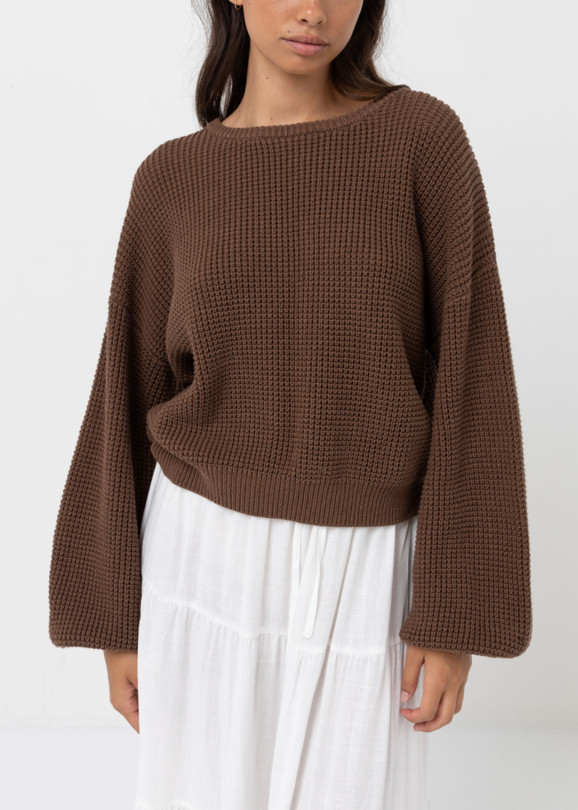 Rhythm Classic Knit Sweater in Chocolate