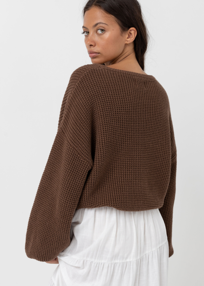 Rhythm Classic Knit Sweater in Chocolate