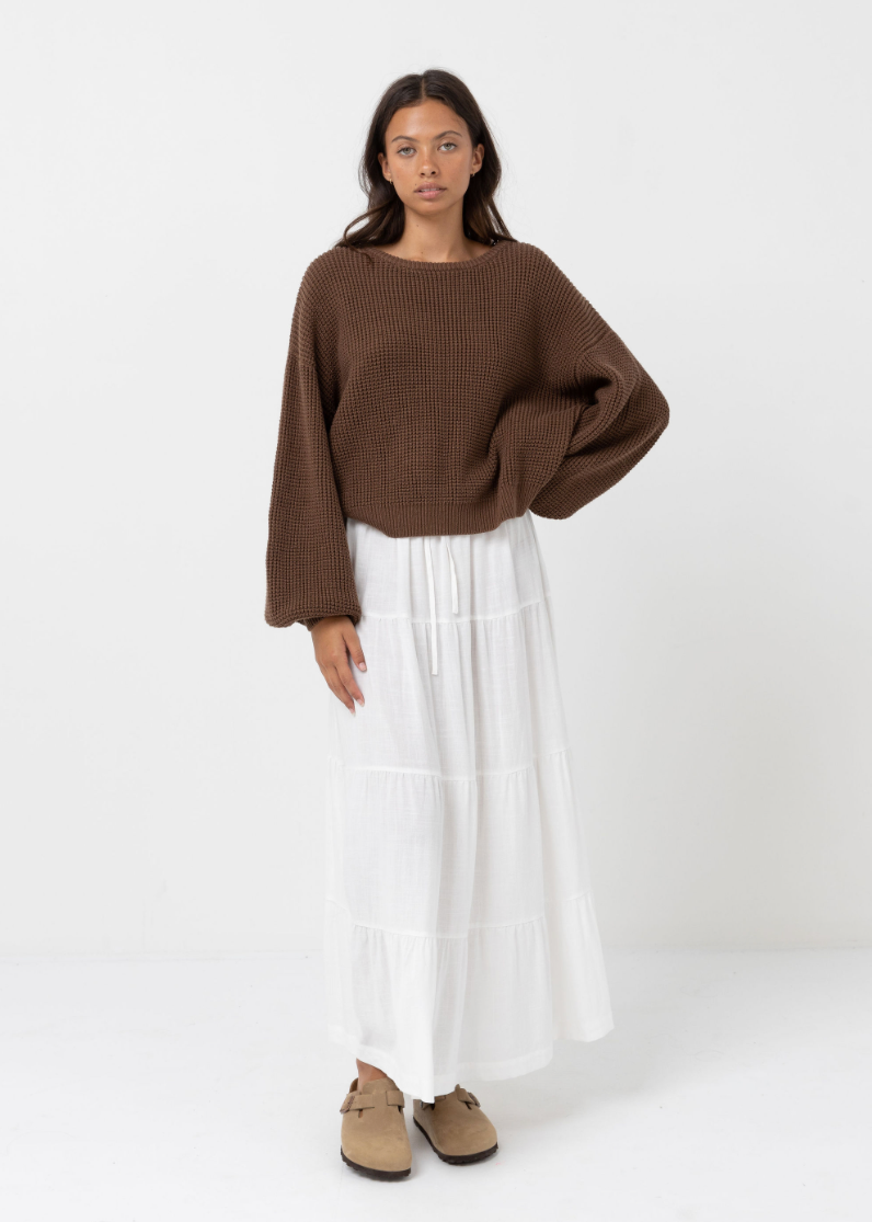 Rhythm Classic Knit Sweater in Chocolate