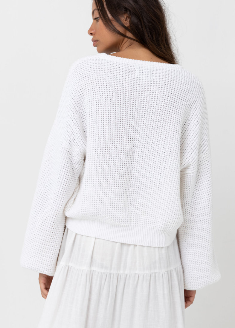 Rhythm Classic Knit Sweater in White