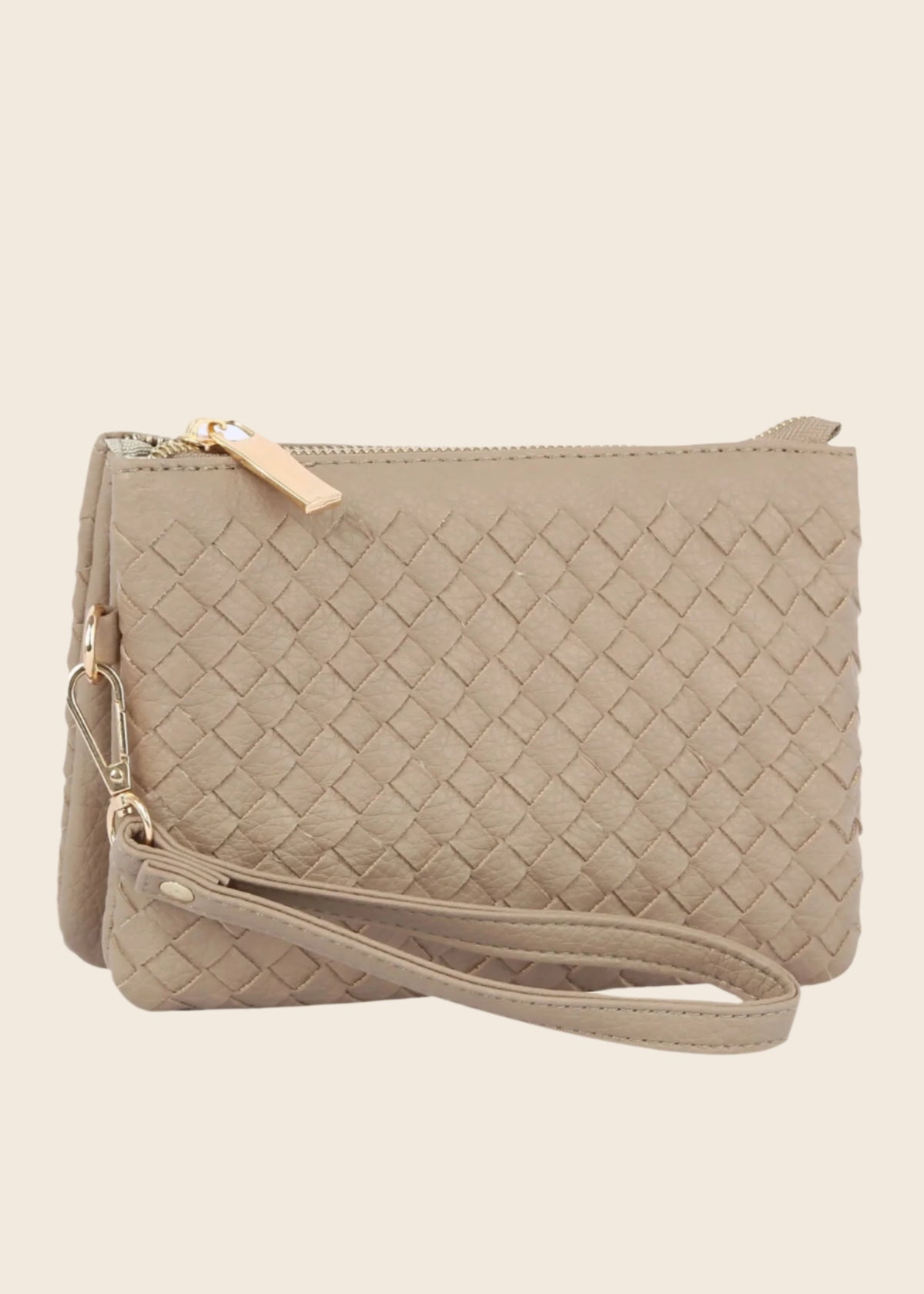 Harper Woven Crossbody in Stone