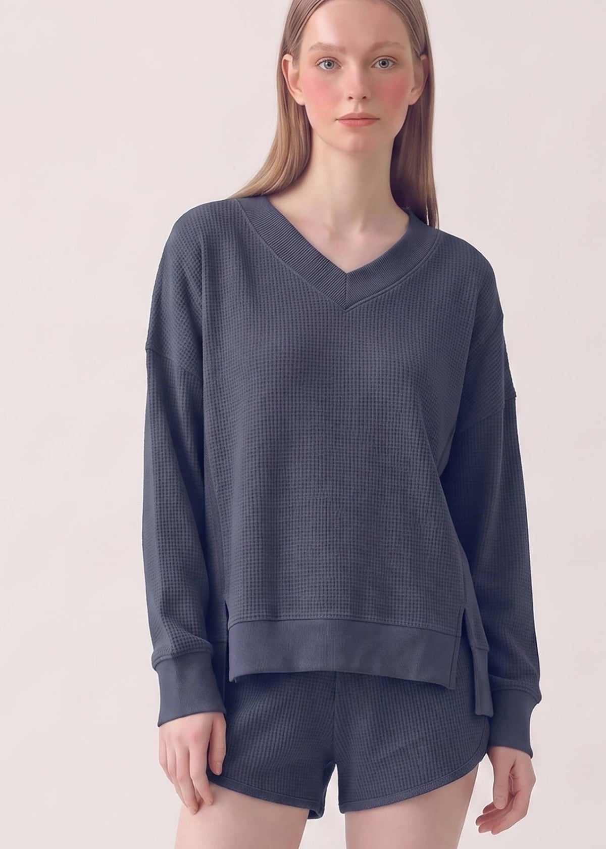 Sophie Oversized Waffle Sweatshirt