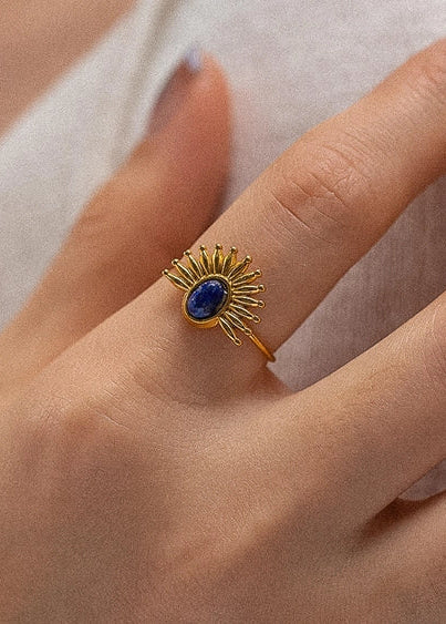 Fabienne Sun Stone Ring in Blue