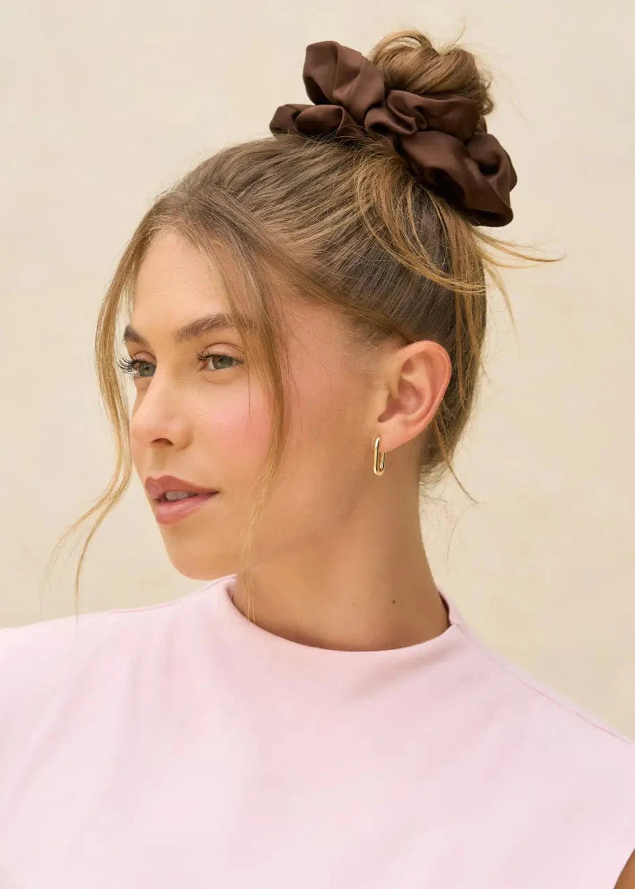 Kitsch Oversized Scrunchies in Black & Chocolate