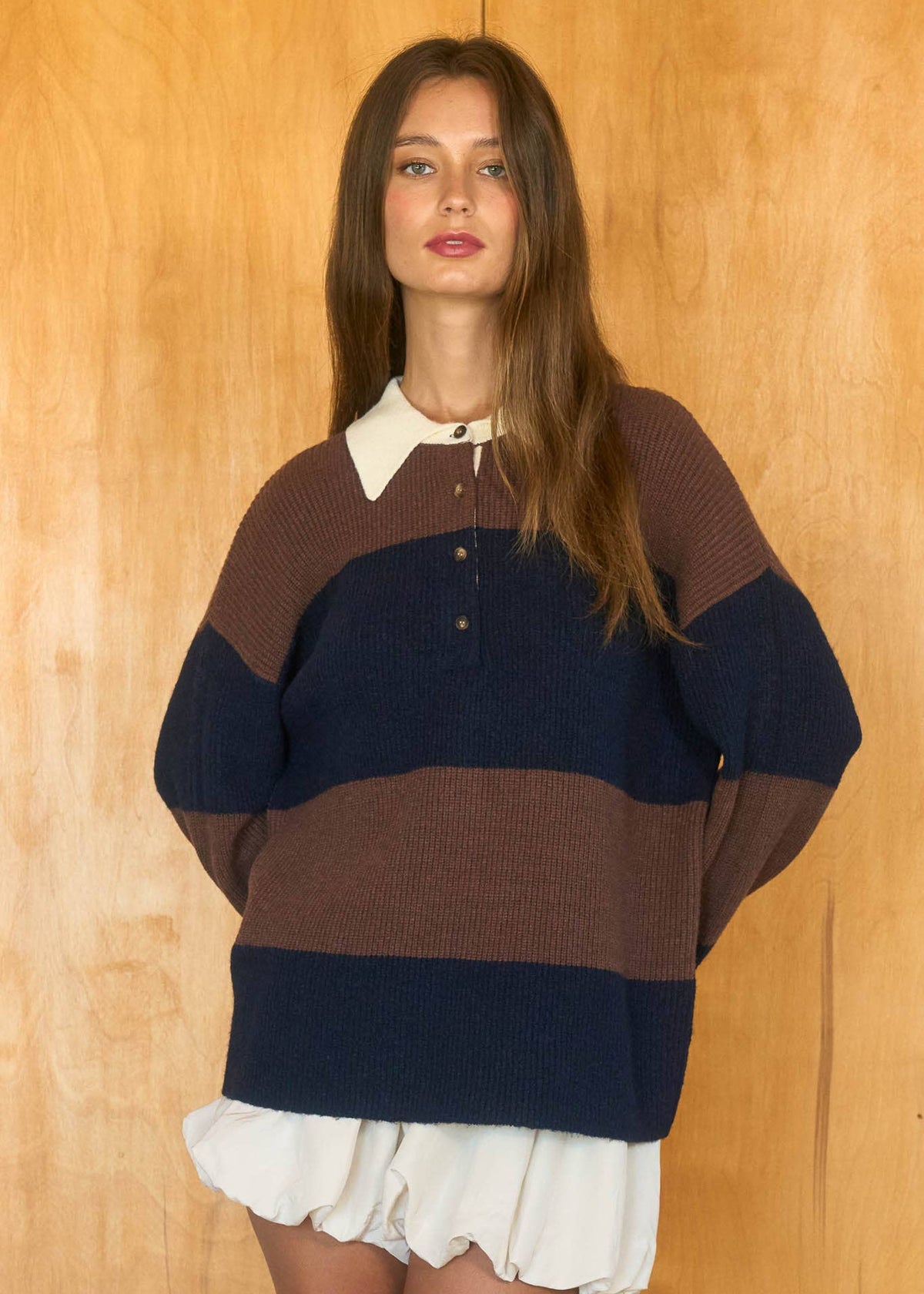 Willow Stripe Collared Sweater