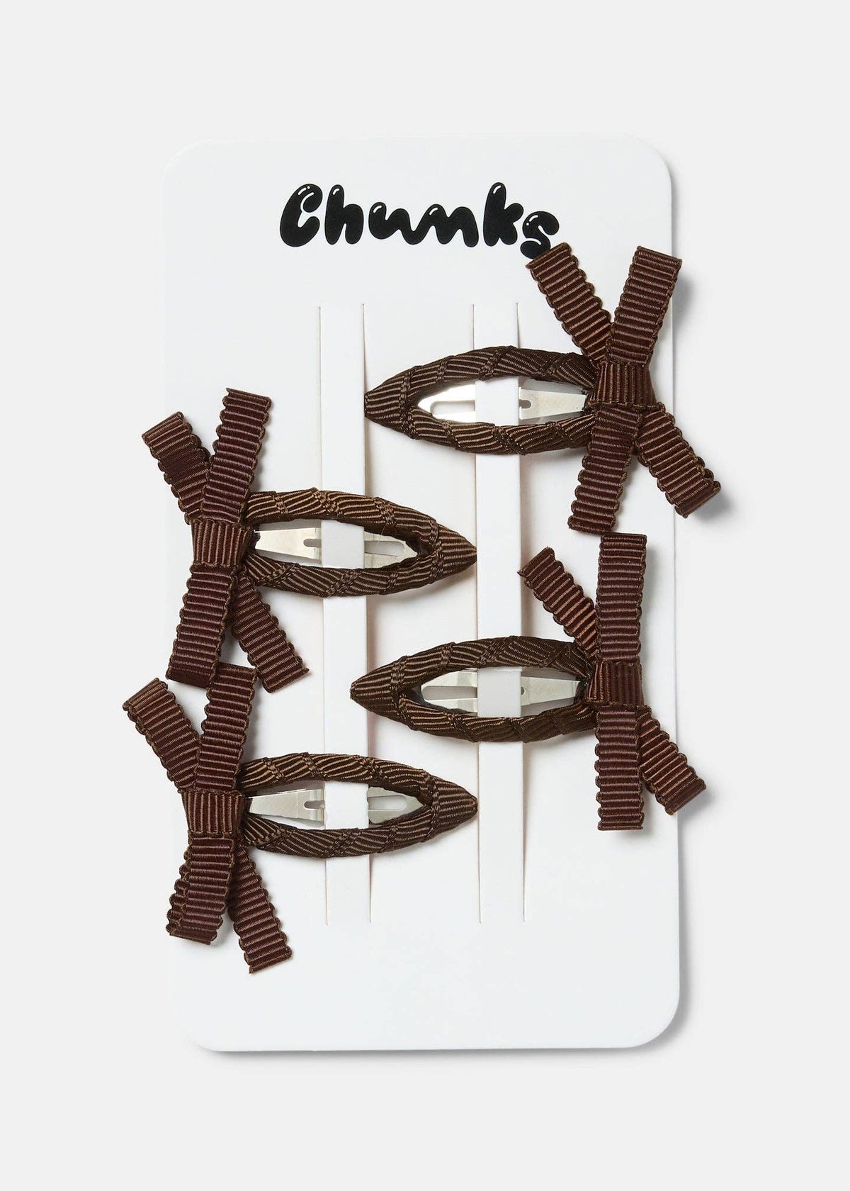 Chunks Bow Snap Clips in Chocolate