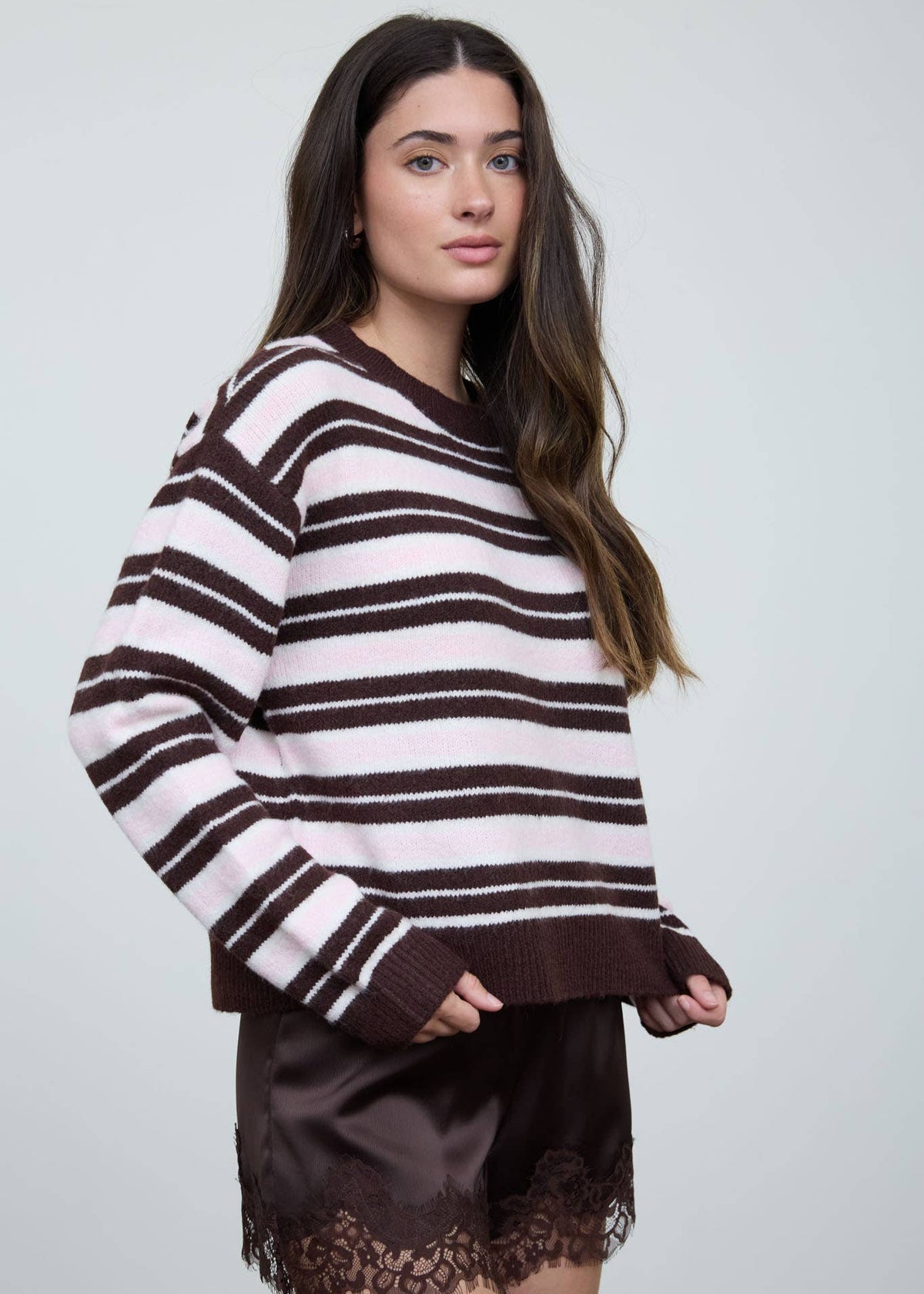 Luna Pink Striped Sweater
