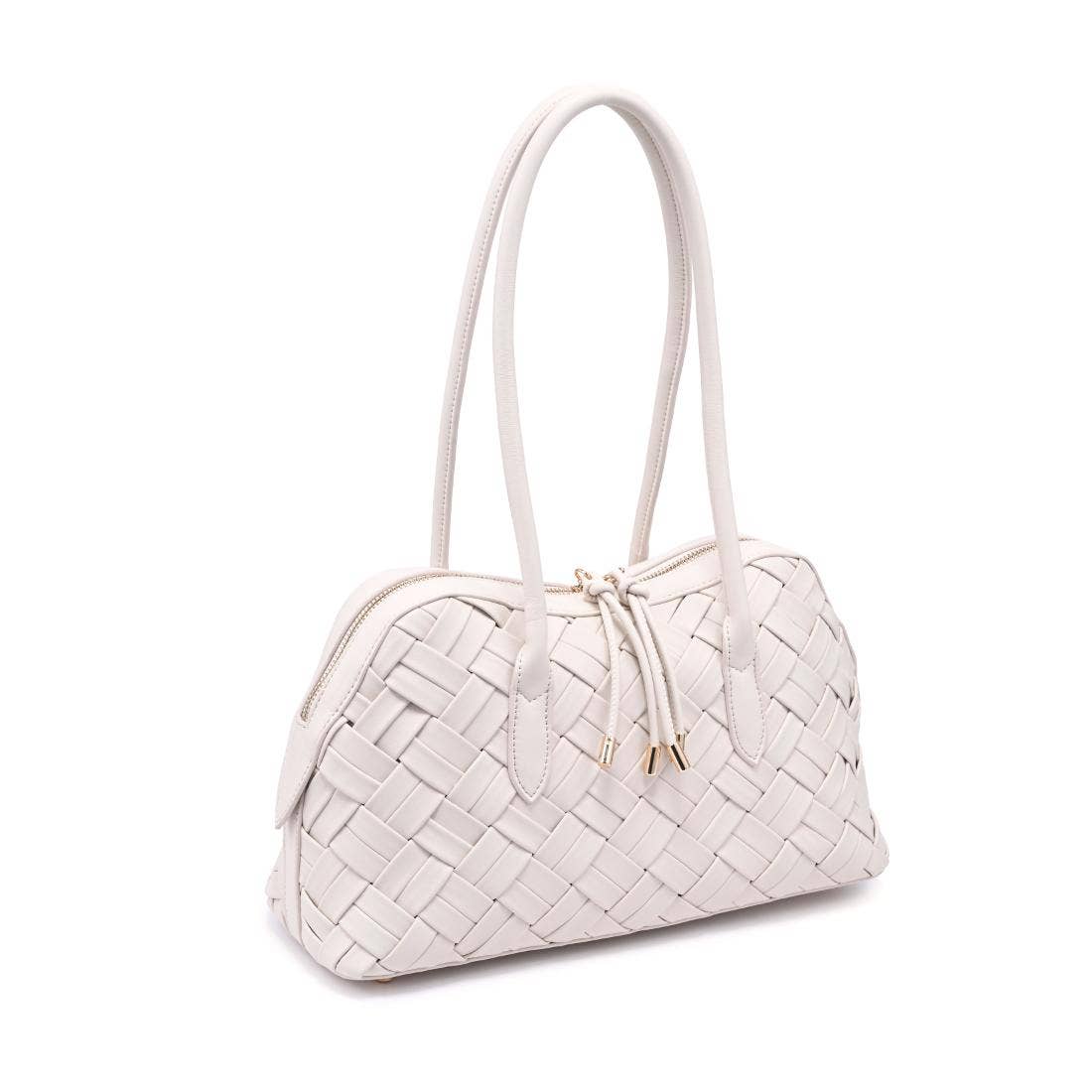 Moda Luxe Lotus Cream Woven  Shoulder Bag