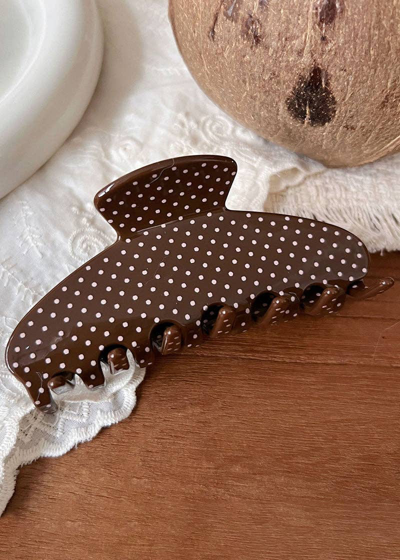 Large Polka Dot Hair Claw Clip