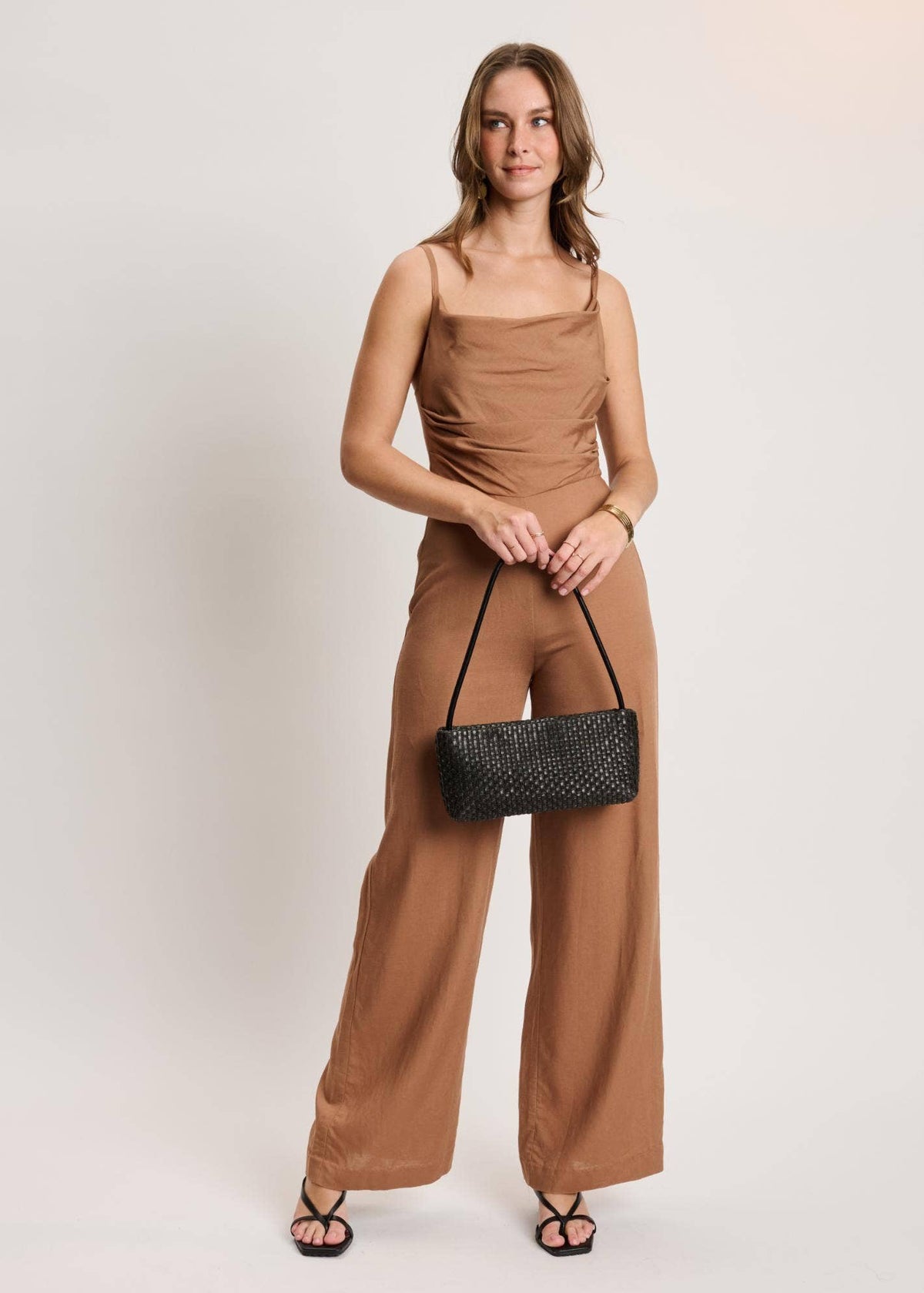 Moda Luxe Lucy Black Woven Shoulder Bag