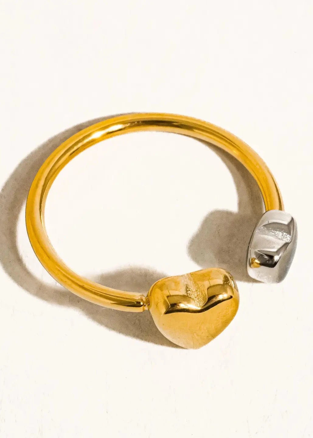 Loanni Two Tone Heart Ring