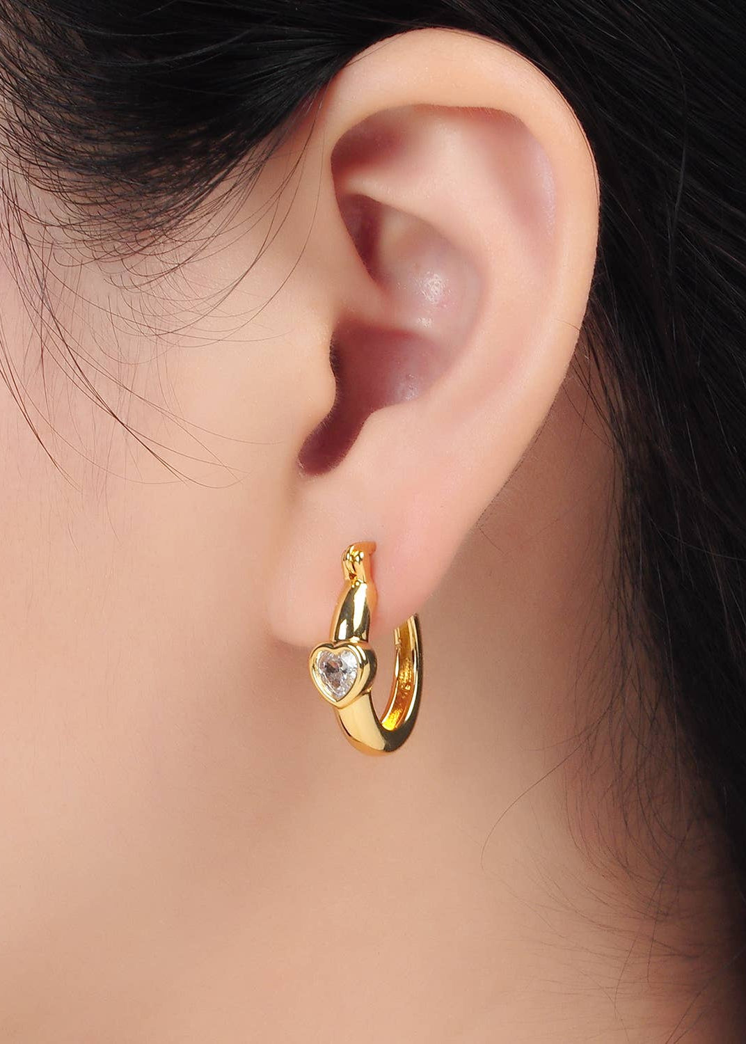 Gold Filled Heart Hoop Earring