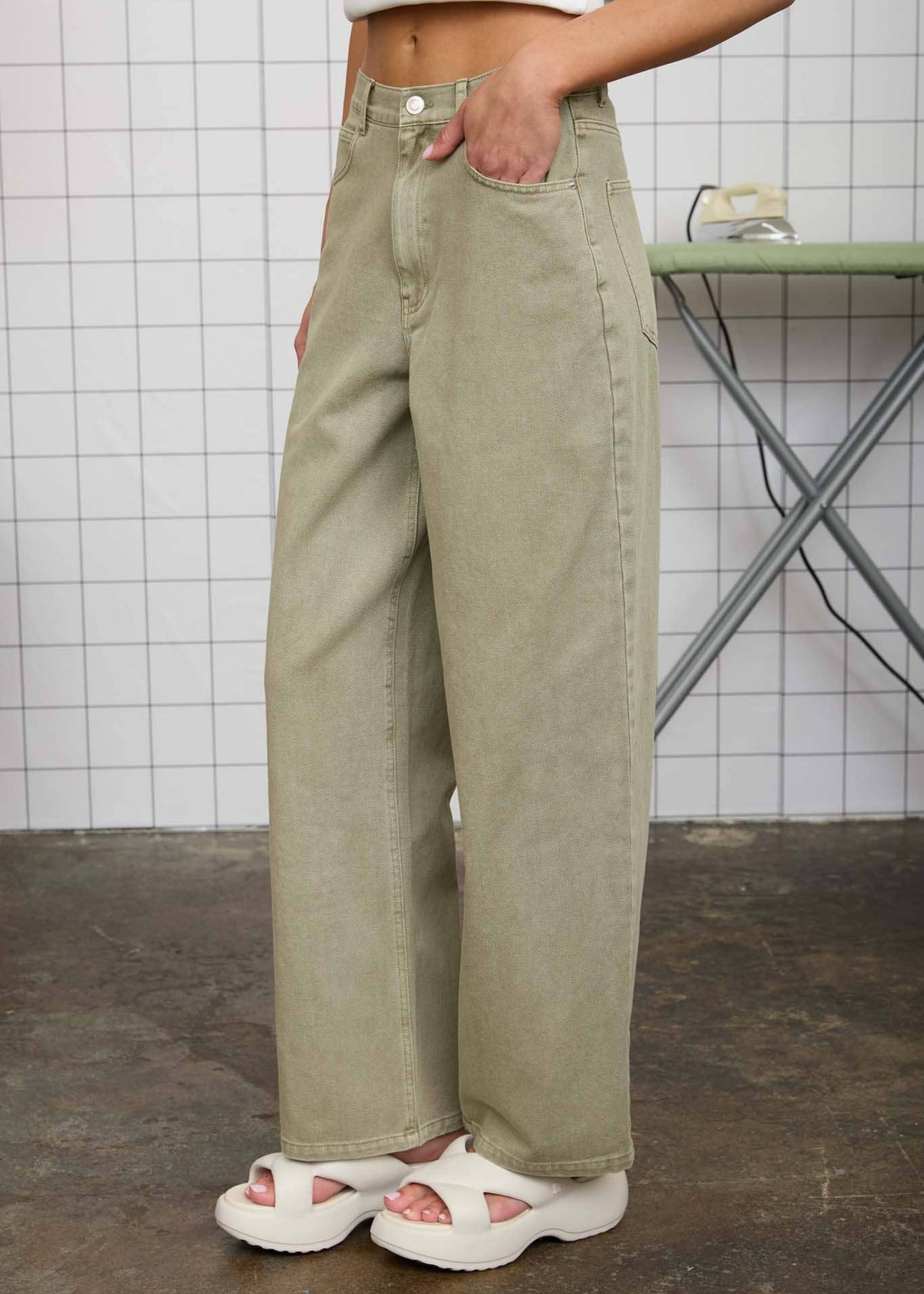 Bailey 100% Cotton Olive Jeans