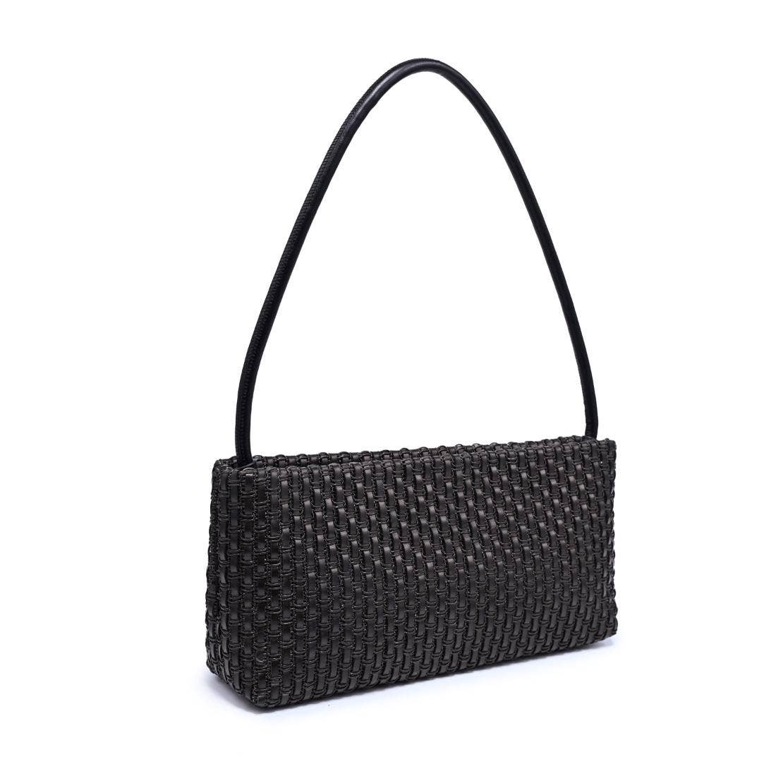 Moda Luxe Lucy Black Woven Shoulder Bag