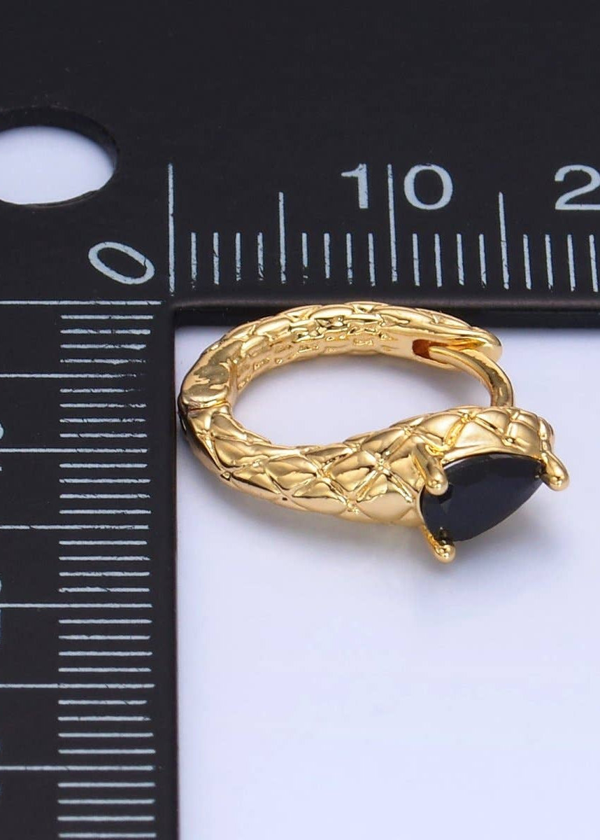Scaled Snake Huggie Earrings
