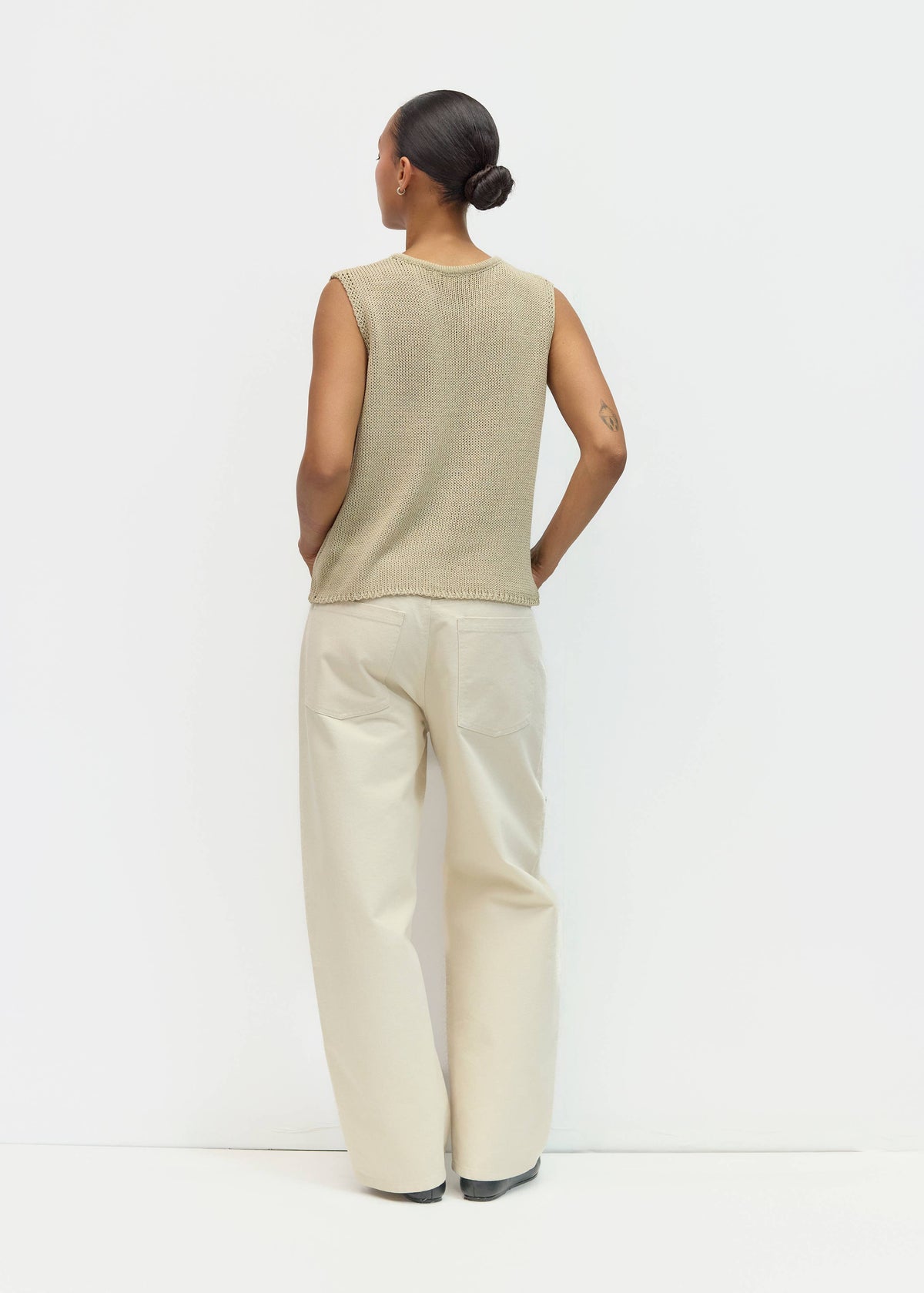 Molli Keyhole Knit Top in Beige