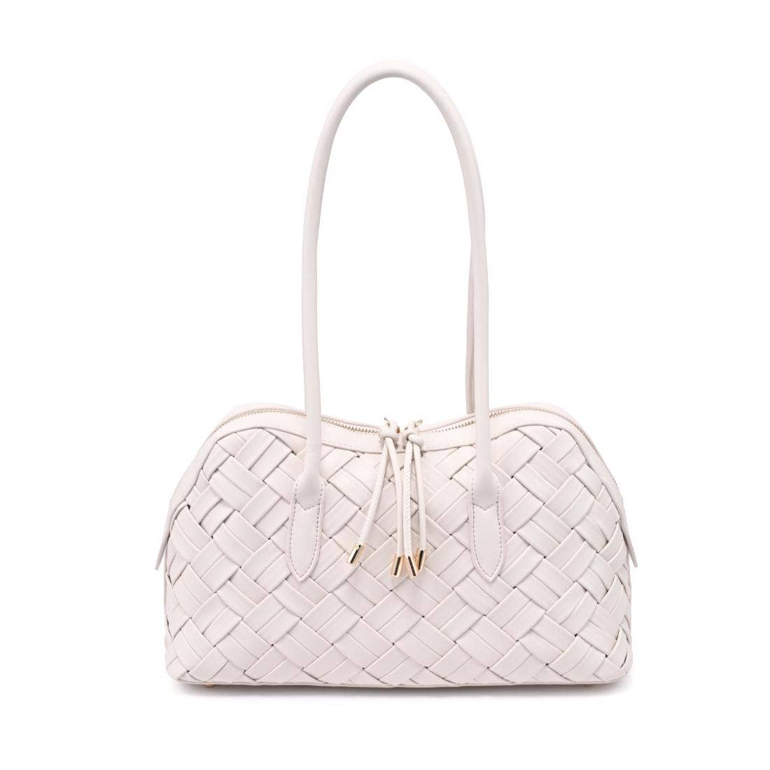 Moda Luxe Lotus Cream Woven  Shoulder Bag
