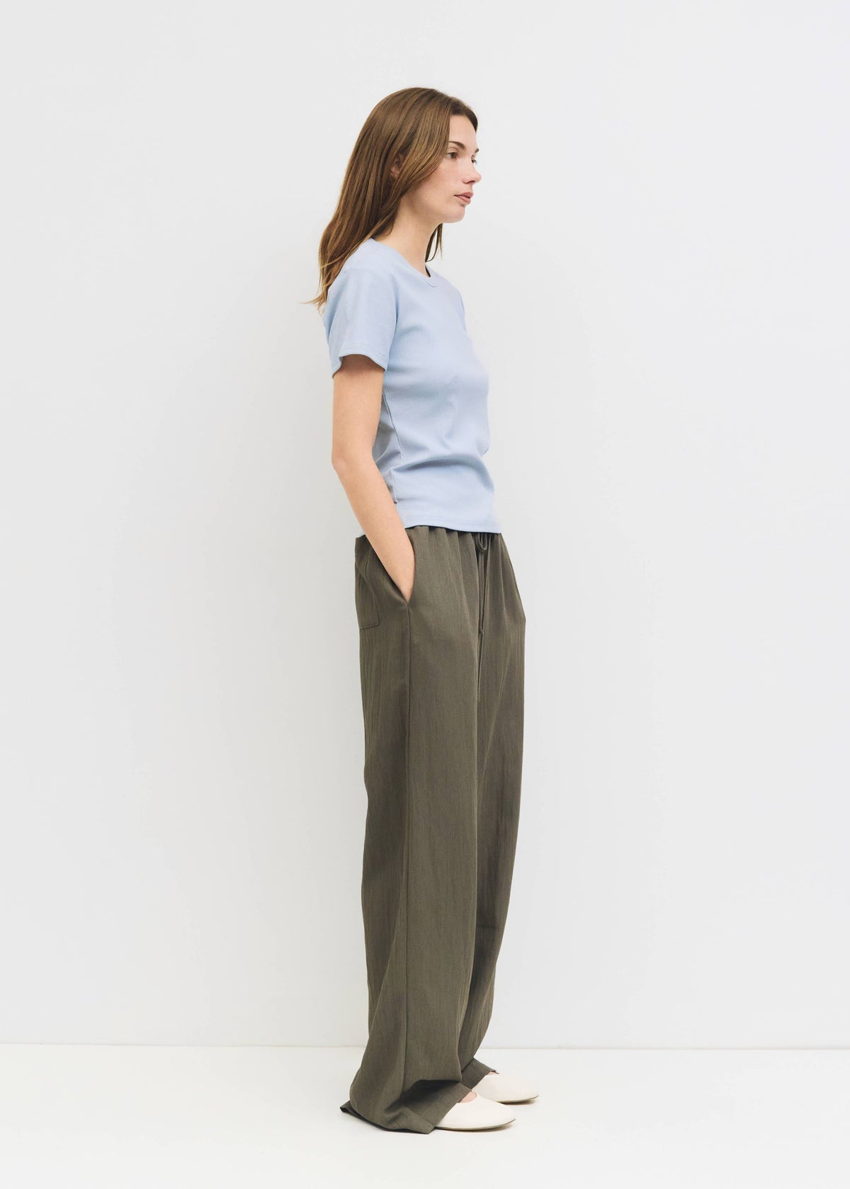 Miller Ribbed Short-Sleeve T-Shirt in Blue