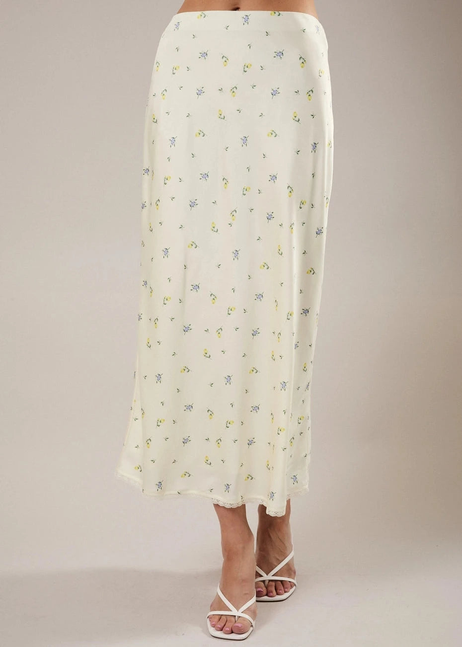 Nora Floral Lace Midi Skirt
