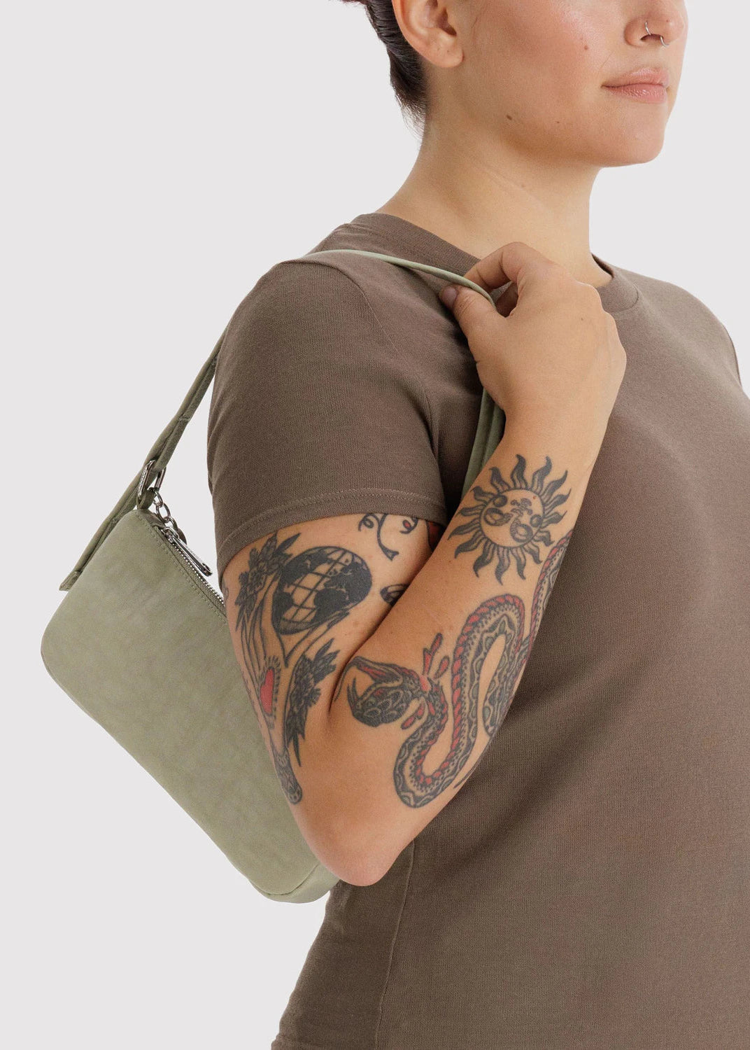 Baggu Nylon Pochette Bag in Celadon