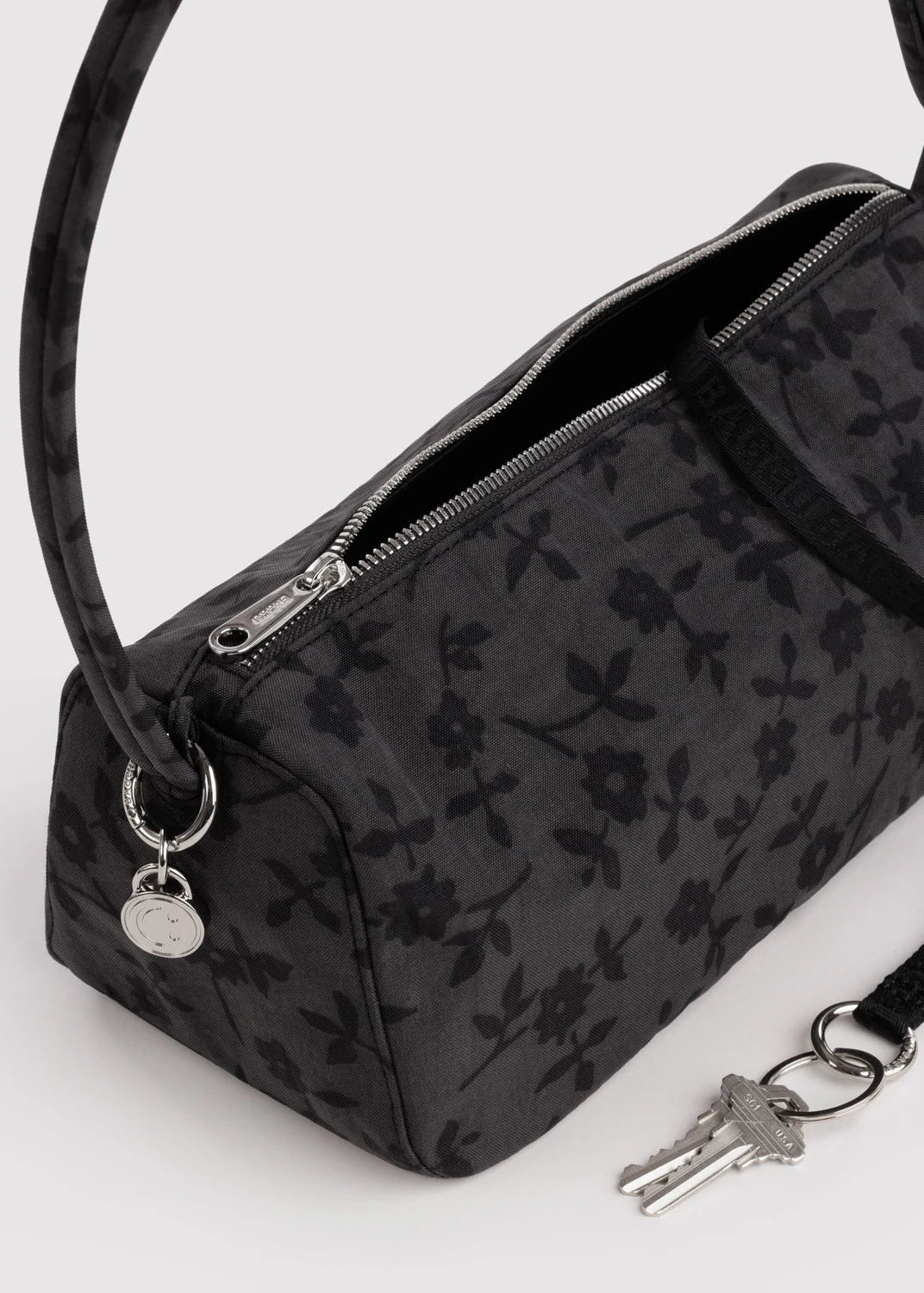 Baggu Nylon Loaf Bag in Charcoal Ditsy Floral