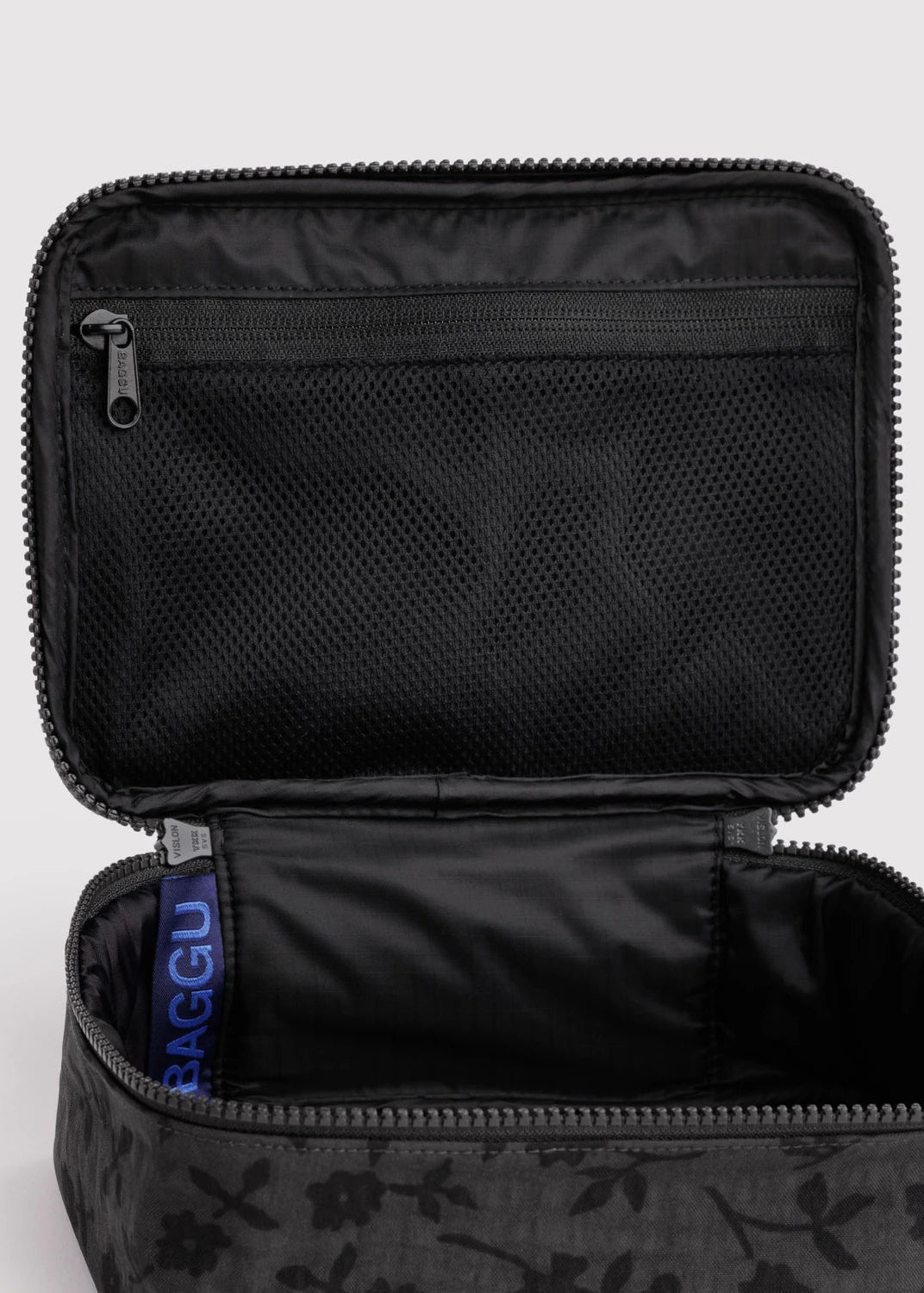 Baggu Small Cosmetic Case in Charcoal Ditsy Floral