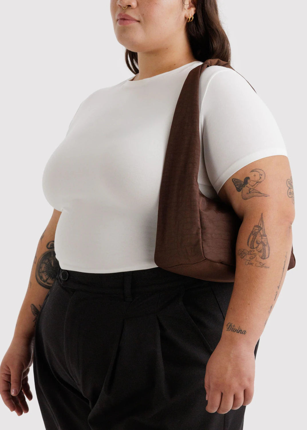 Baggu Small Nylon Meringue Bag in Coffee