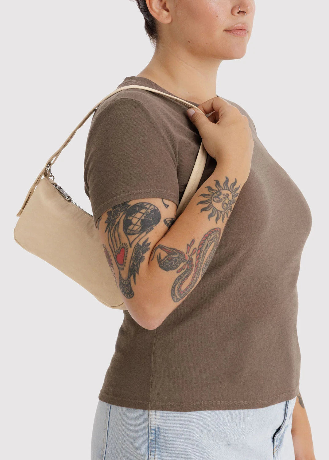 Baggu Nylon Pochette Bag in Custard