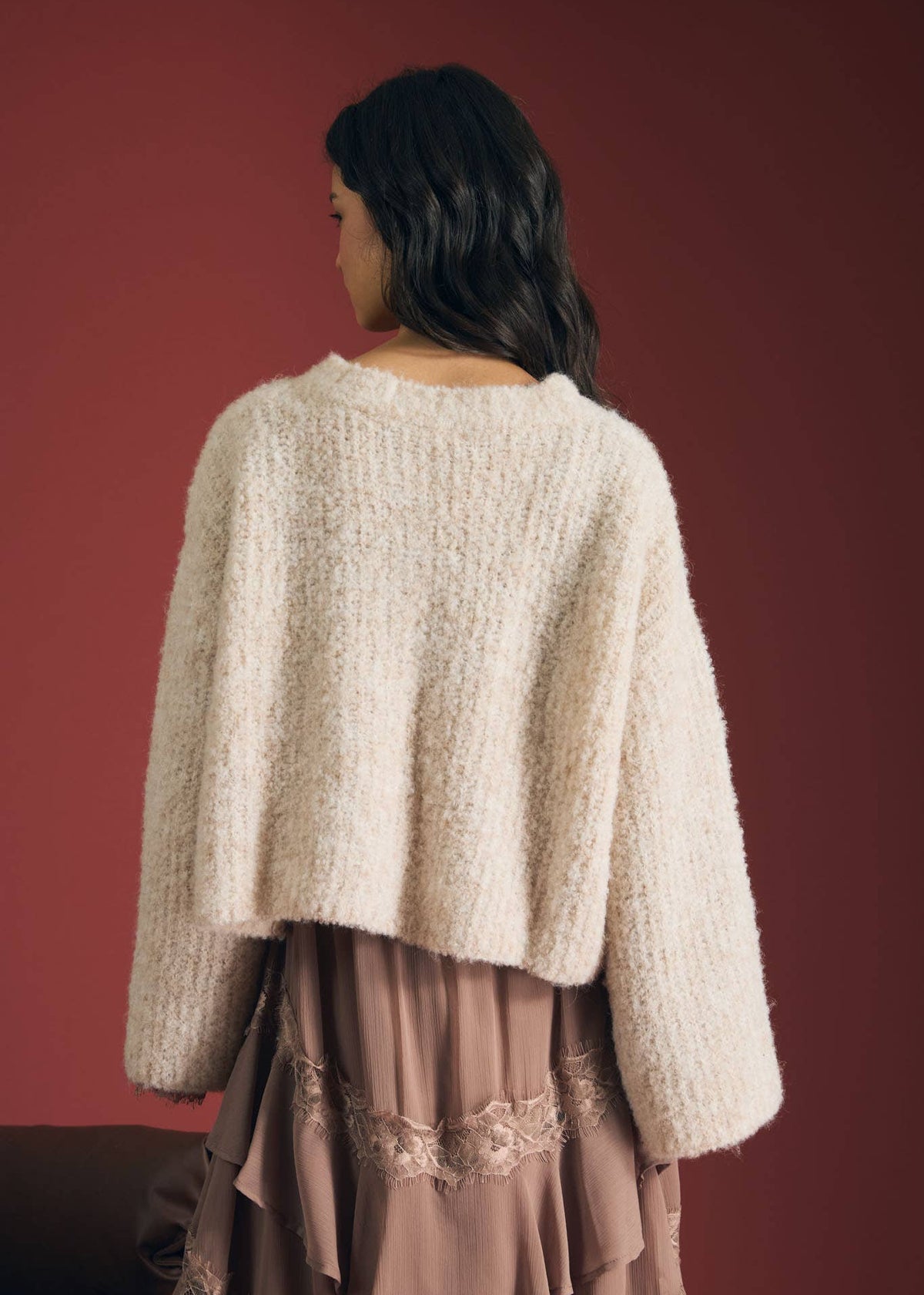 Sandy Fuzzy Knit Boxy Cardigan