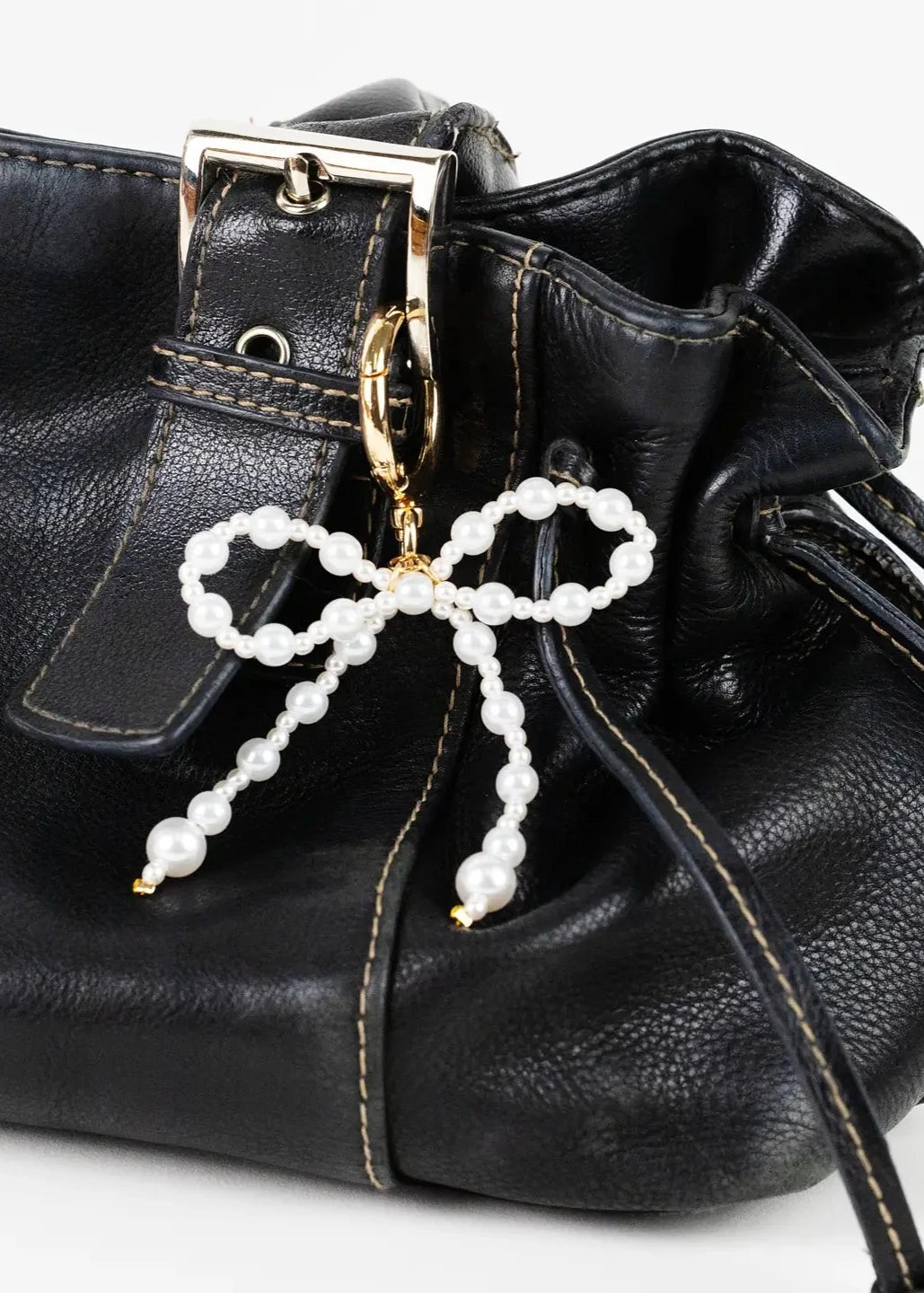 Pearl Bow Bag Charm