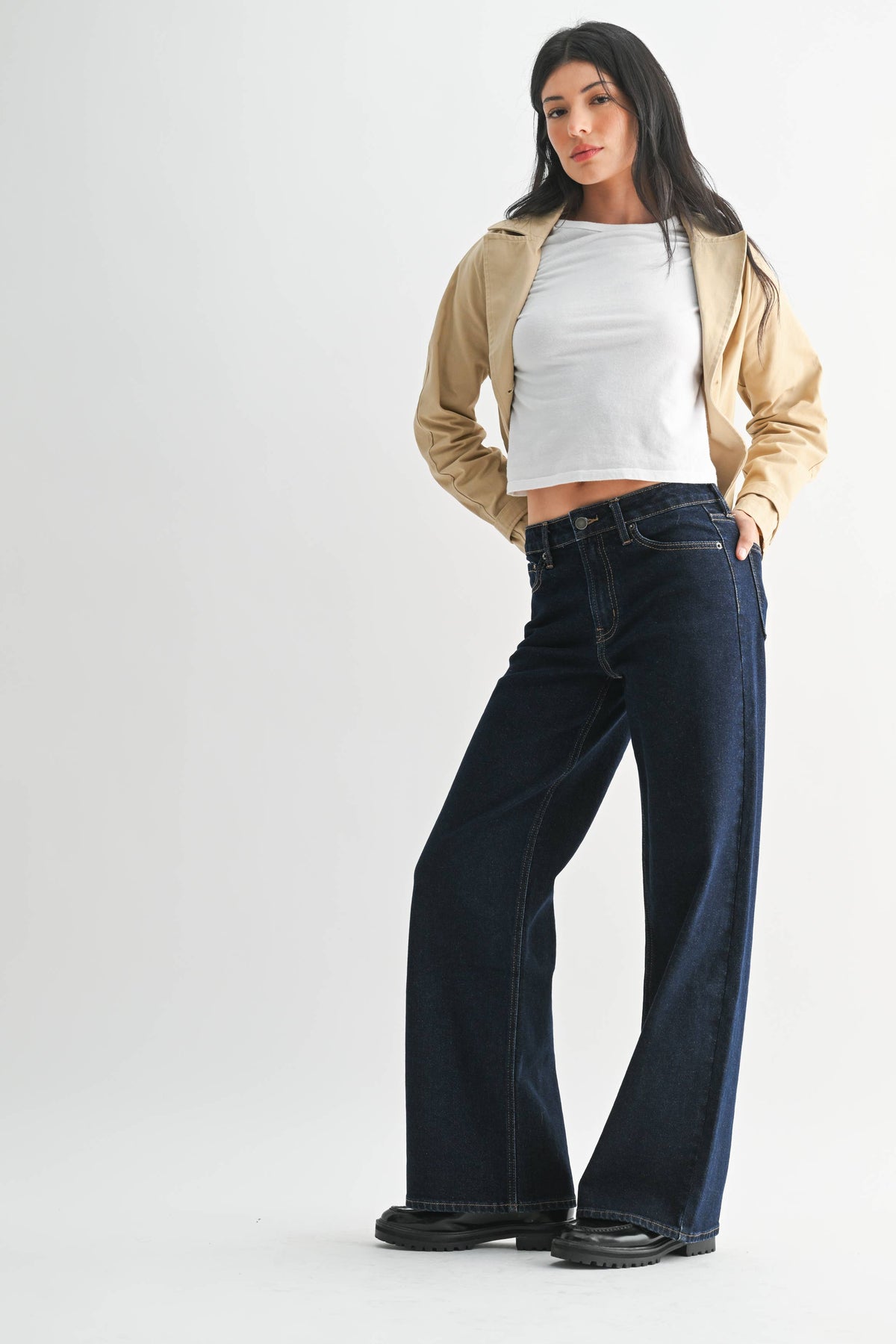 Full Length Dark Straight Jeans
